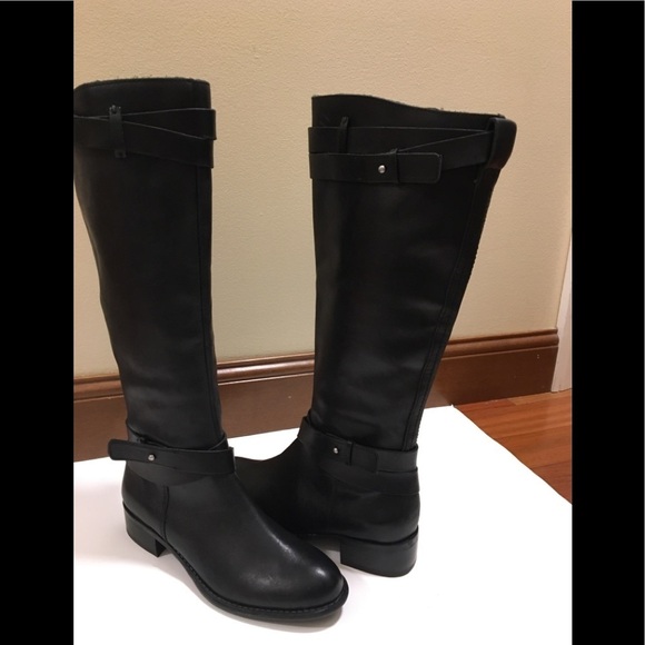 NWT Franco Sarto Canary Black Leather Riding Boot - Picture 7 of 12